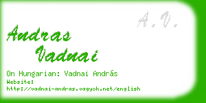 andras vadnai business card