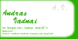 andras vadnai business card